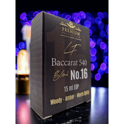 Blend No.16 Baccarat 15ml EDP Oil-Based Amber, Saffron & Woods Travel Fragrance