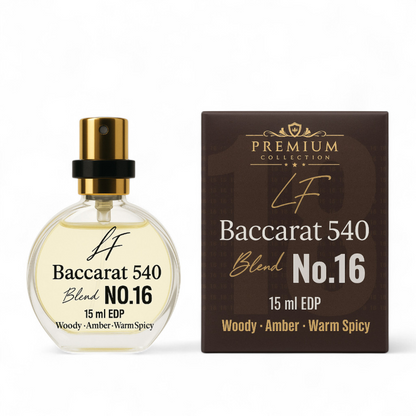Blend No.16 Baccarat 15ml EDP Oil-Based Amber, Saffron & Woods Travel Fragrance